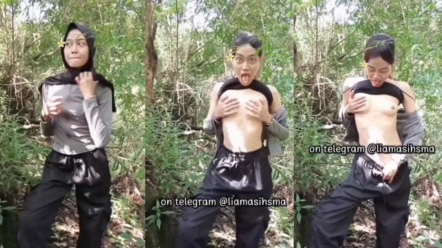 Bokep Indo Lia Hijab Exhib Bugil Pamer Toket di Hutan